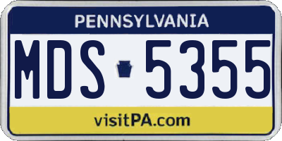 PA license plate MDS5355