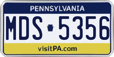 PA license plate MDS5356