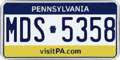PA license plate MDS5358