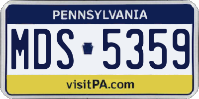 PA license plate MDS5359