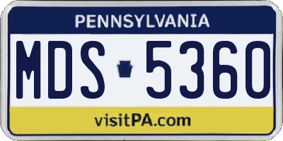 PA license plate MDS5360