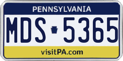 PA license plate MDS5365