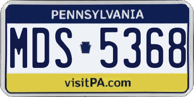 PA license plate MDS5368