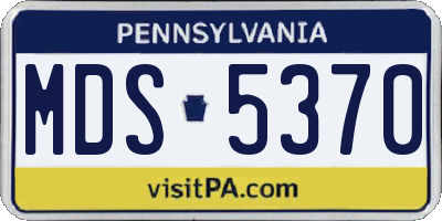 PA license plate MDS5370
