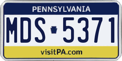 PA license plate MDS5371