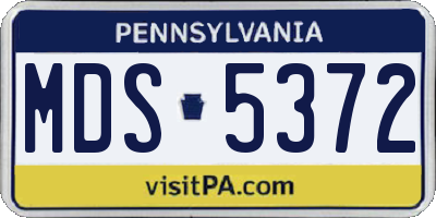 PA license plate MDS5372