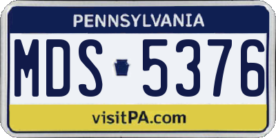 PA license plate MDS5376