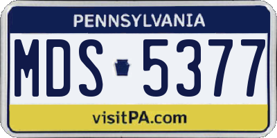 PA license plate MDS5377
