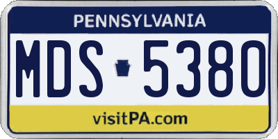PA license plate MDS5380