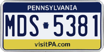 PA license plate MDS5381