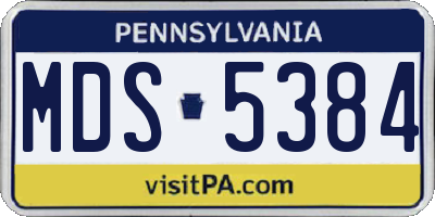 PA license plate MDS5384