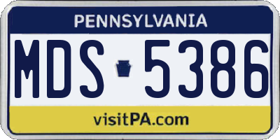PA license plate MDS5386