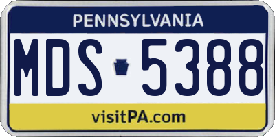 PA license plate MDS5388