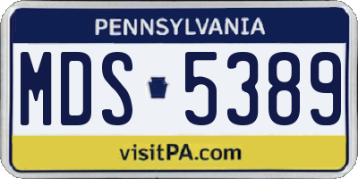 PA license plate MDS5389