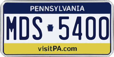PA license plate MDS5400