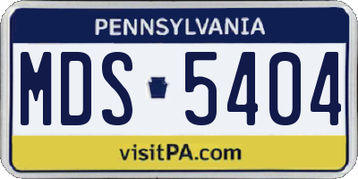PA license plate MDS5404