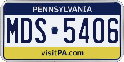 PA license plate MDS5406