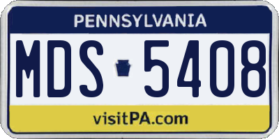 PA license plate MDS5408