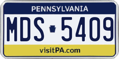 PA license plate MDS5409