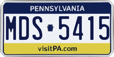 PA license plate MDS5415