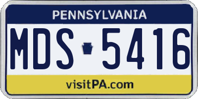 PA license plate MDS5416