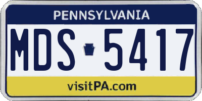 PA license plate MDS5417