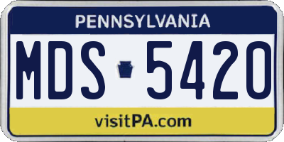 PA license plate MDS5420