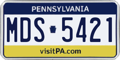 PA license plate MDS5421