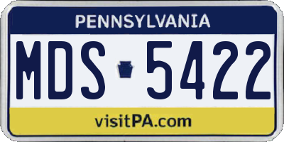 PA license plate MDS5422