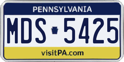 PA license plate MDS5425
