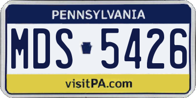 PA license plate MDS5426