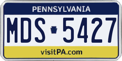 PA license plate MDS5427