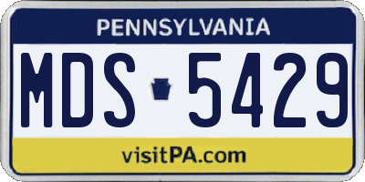 PA license plate MDS5429
