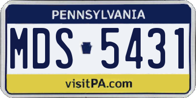 PA license plate MDS5431