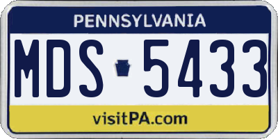 PA license plate MDS5433