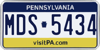 PA license plate MDS5434