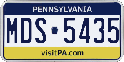 PA license plate MDS5435