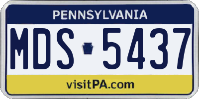 PA license plate MDS5437