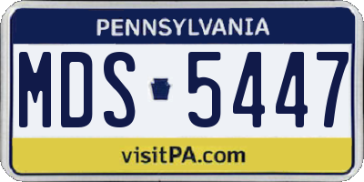 PA license plate MDS5447