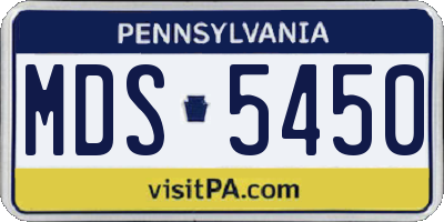 PA license plate MDS5450