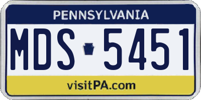 PA license plate MDS5451