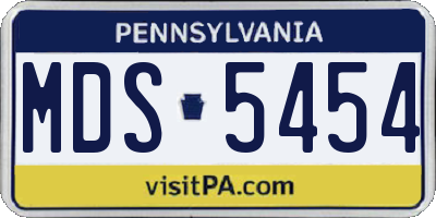 PA license plate MDS5454