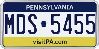 PA license plate MDS5455