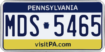 PA license plate MDS5465