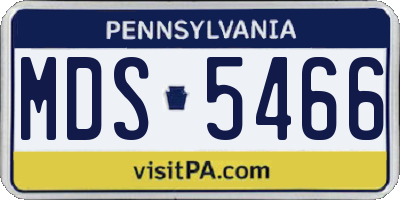 PA license plate MDS5466