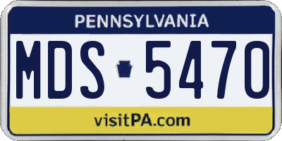 PA license plate MDS5470