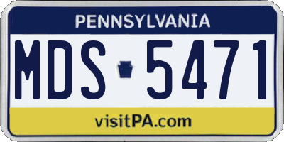 PA license plate MDS5471