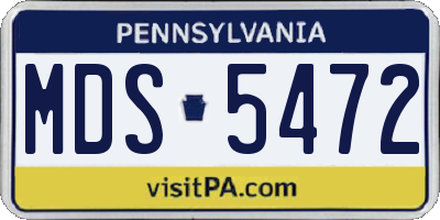 PA license plate MDS5472