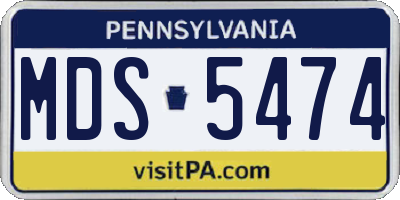 PA license plate MDS5474
