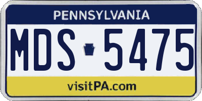 PA license plate MDS5475